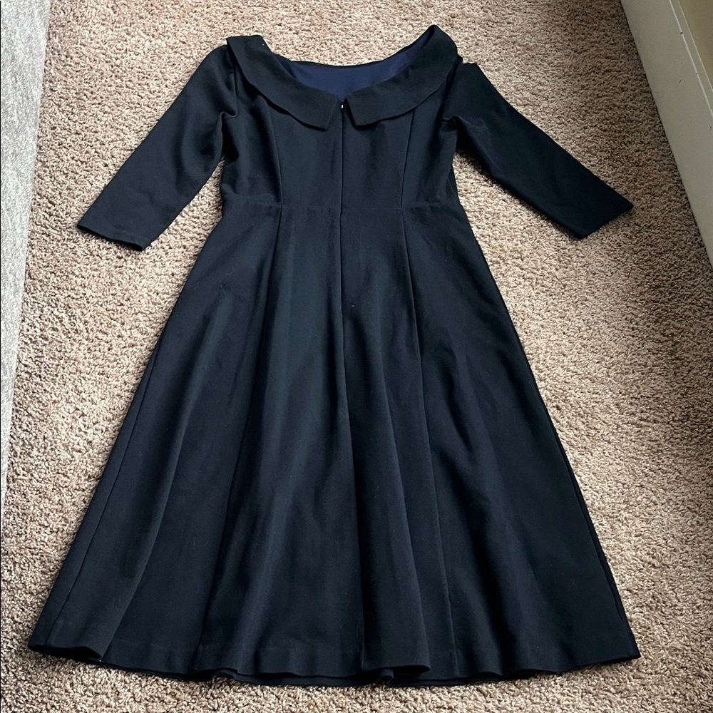 Boden Elegant Classic Black Long Sleeve Midi Dress Size 8 - Picture 8 of 10
